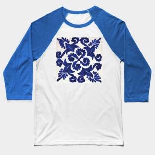 Navy blue mexican classic ceramic talavera tile Baseball T-Shirt